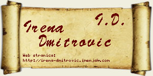 Irena Dmitrović vizit kartica